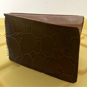 1940s vintage wallet ID card holder - faux gator embossed leather